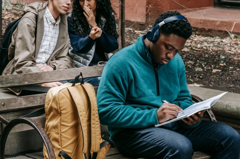 Students using accessible educational video content